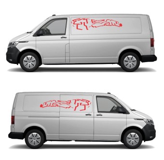 Adesivo Per Camper-Roulotte Stile Graffiti Colore Rosso - Star Sam