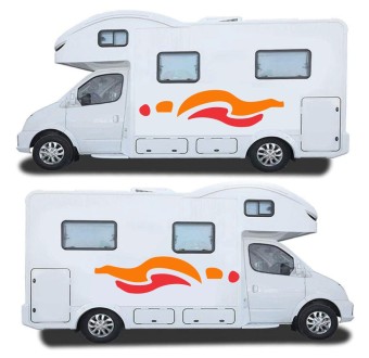 Adesivo Camper-Roulotte Stile Astratto Colore Arancione - Star Sam