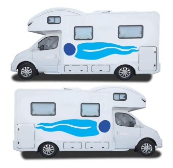 Adesivo Camper Roulotte Colore Blu - Star Sam