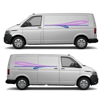 Purple Side Stripes Caravan Stickers-Decals - Star Sam