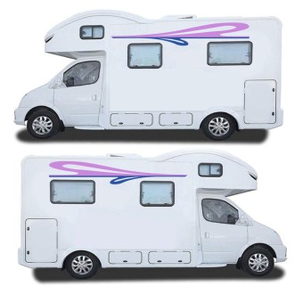 Purple Side Stripes Caravan Stickers-Decals - Star Sam