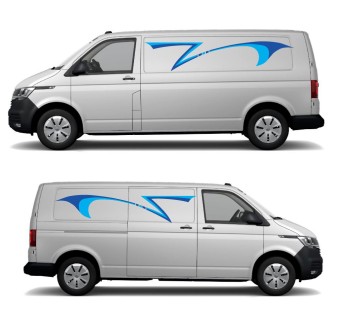 Adesivi Strisce Laterali Colore Blu Camper - Star Sam