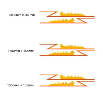 Flaming Stripes (Feuer) Wohnwagen-Aufkleber - Star Sam