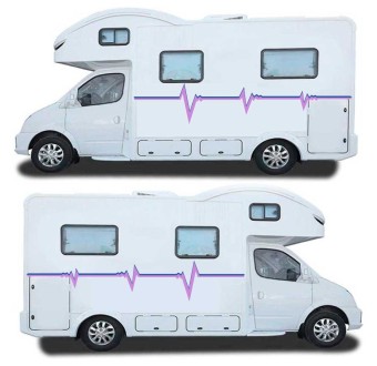 Purple Side Stripes Caravan Stickers - Star Sam