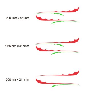 Adesivi Strisce Laterali Colore Rosso E Verdi Per Camper - Star Sam