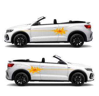 Flaming Stripes (Fire) Caravan Stickers - Star Sam