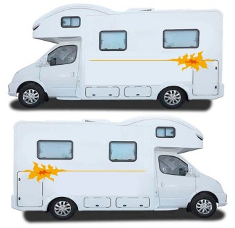 Adesivi Caravan Strisce Infuocate (Fuoco) - Star Sam