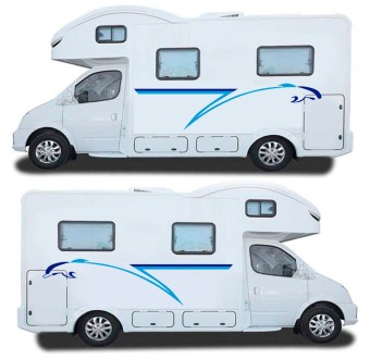 Caravan Stickers-Decals With The Dolphin Design - Star Sam