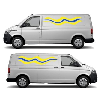 Yellow And Blue Side Stripes Caravan Stickers-Decals - Star Sam