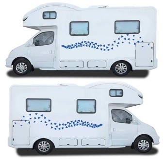 Adesivo Per Camper Cerchi Colore Blu - Star Sam