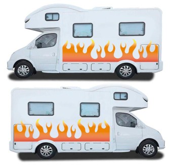 Caravan Sticker Set Flaming Stripes Abstract Style Mod.51 - Star Sam