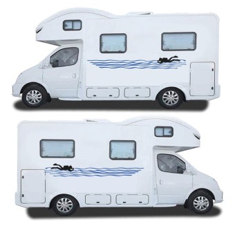 Set Autocollants Pour La Caravane Thème Maritime Mod.5 - Star Sam