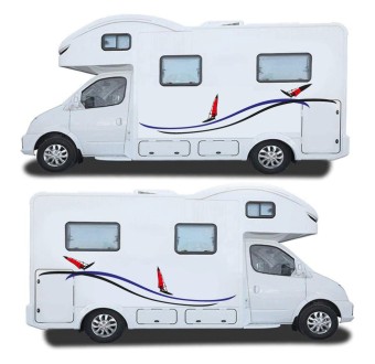 Set Autocollants Pour La Caravane Thème Maritime Mod.7 - Star Sam