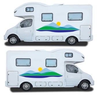 Abstrakt Stil Caravan Aufkleber Set für Wohnwagen Mod.60 - Star Sam