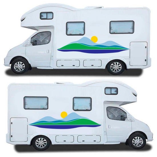 Abstrakt Stil Caravan Aufkleber Set für Wohnwagen Mod.60 - Star Sam