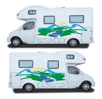 Abstract Style Caravan Sticker Set for Caravans Mod.63 - Star Sam