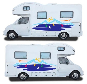 Set Autocollants Pour La Caravane Thème Maritime Mod.9 - Star Sam