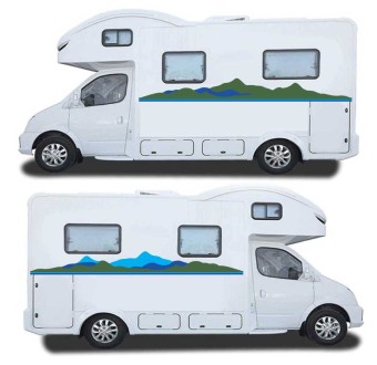 Abstrakt Stil Caravan Aufkleber Set für Wohnwagen Mod.65 - Star Sam