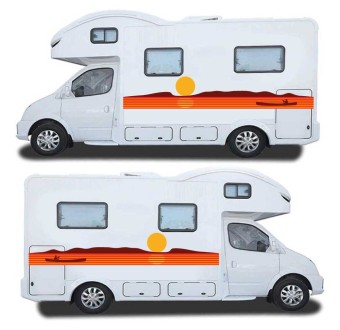 Abstrakt Stil Caravan Aufkleber Set für Wohnwagen Mod.66 - Star Sam