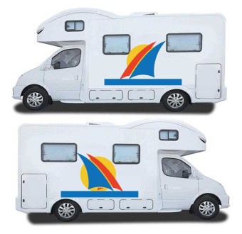 Set Autocollants Pour La Caravane Thème Maritime Mod.13 - Star Sam