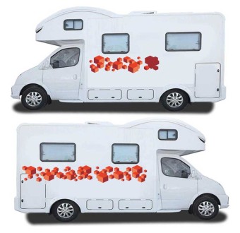 Abstrakt Stil Caravan Aufkleber Set für Wohnwagen Mod.67 - Star Sam