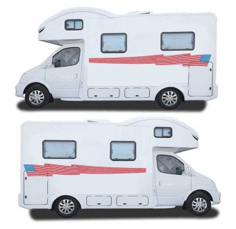 Caravan Sticker Set USA Flag - Star Sam