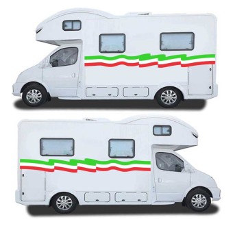 Set Autocollants Pour Caravane Avec Drapeau italien - Star Sam