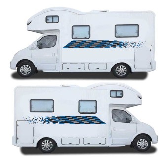 Abstrakt Stil Caravan Aufkleber Set für Wohnwagen Mod.69 - Star Sam