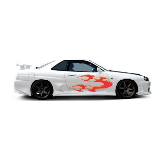 Flames of Fire 3 Car Sticker Set - Star Sam