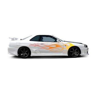 Flames of Fire 6 Car Sticker Set - Star Sam