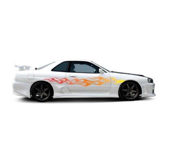 Flames of Fire 7 Car Sticker Set - Star Sam