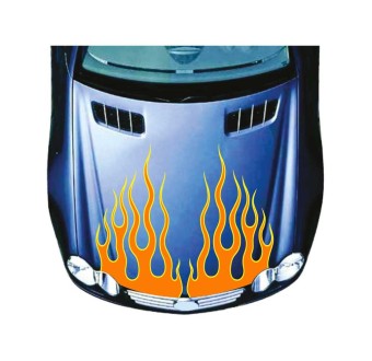 Set Di Adesivi Per Cofano Auto Fiamme Di Fuoco Mod.12 - Star Sam