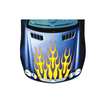 Set Di Adesivi Per Cofano Auto Fiamme Di Fuoco Mod.17 - Star Sam