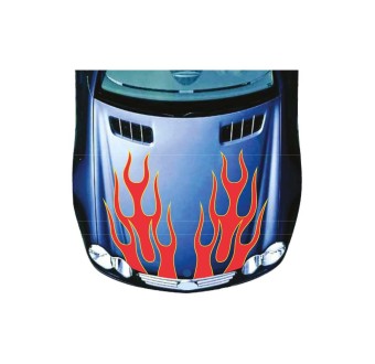 Set Di Adesivi Per Cofano Auto Fiamme Di Fuoco Mod.18 - Star Sam