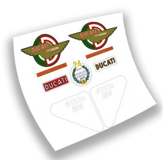 Autocollant Motos Ducati Elite 200 serie 1 Set Stickers - Star Sam